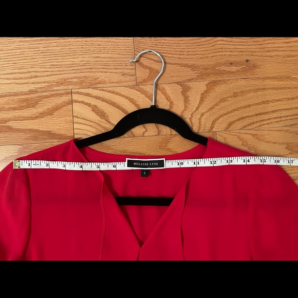 Worn Once/Melanie Lyne Red Ruffle Blouse in size 4/Small - Picture 2 of 6